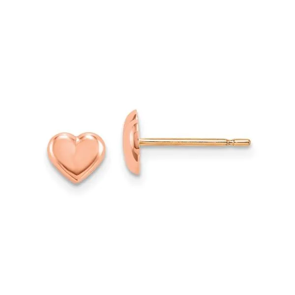 14K ROSE GOLD HEART POST EARRINGS Lester Martin Dresher, PA