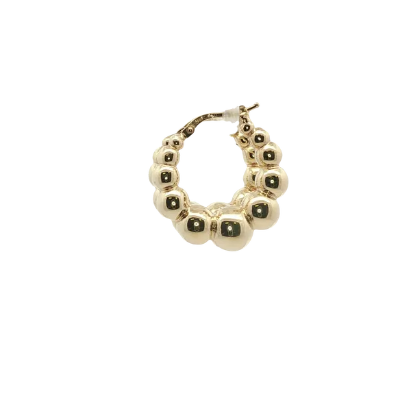 25X7MM 14K YELLOW GOLD GRADUATED BALL HOOP EARRINGS Image 2 Lester Martin Dresher, PA