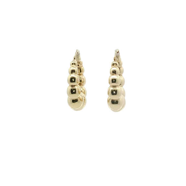 25X7MM 14K YELLOW GOLD GRADUATED BALL HOOP EARRINGS Lester Martin Dresher, PA