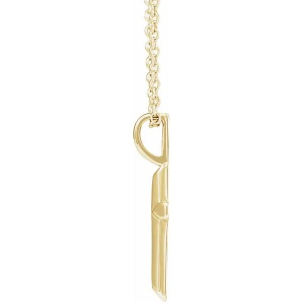 14K YELLOW KNIFE-EDGE CROSS PENDANT Image 2 Lester Martin Dresher, PA