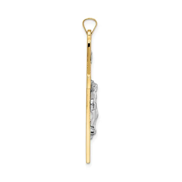14K POLISHED AND TEXTURED SOLID CHAI PENDANT