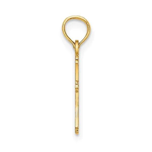 14K TEXTURED MINI CROSS CHARM