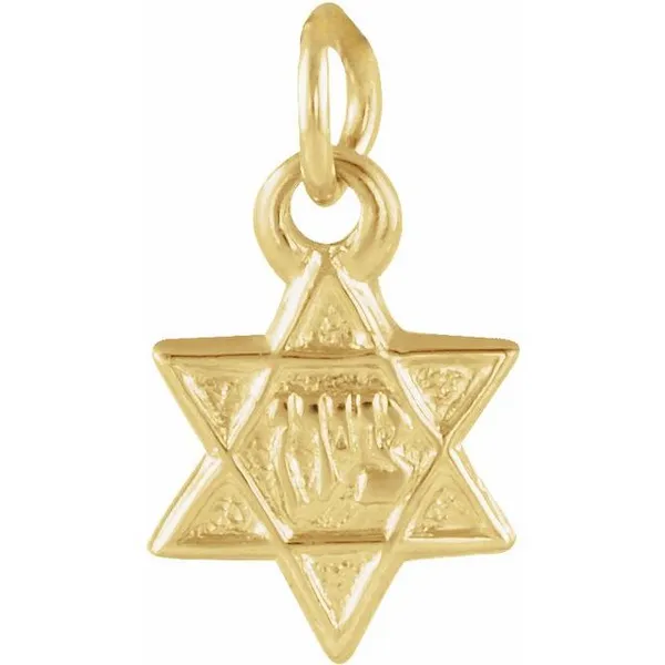 14K YELLOW GOLD 7.5X7 MM STAR OF DAVID PENDANT Lester Martin Dresher, PA