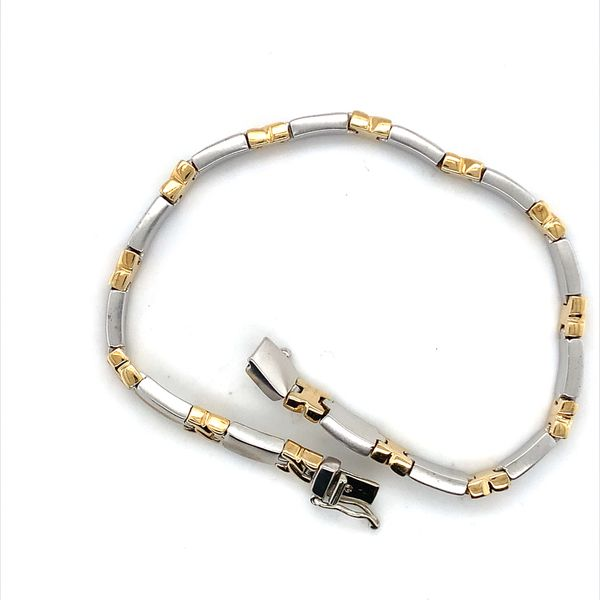 14K TWO-TONE BAR BRACELET Image 2 Lester Martin Dresher, PA