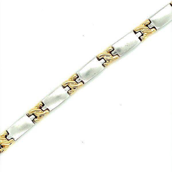 14K TWO-TONE BAR BRACELET Lester Martin Dresher, PA