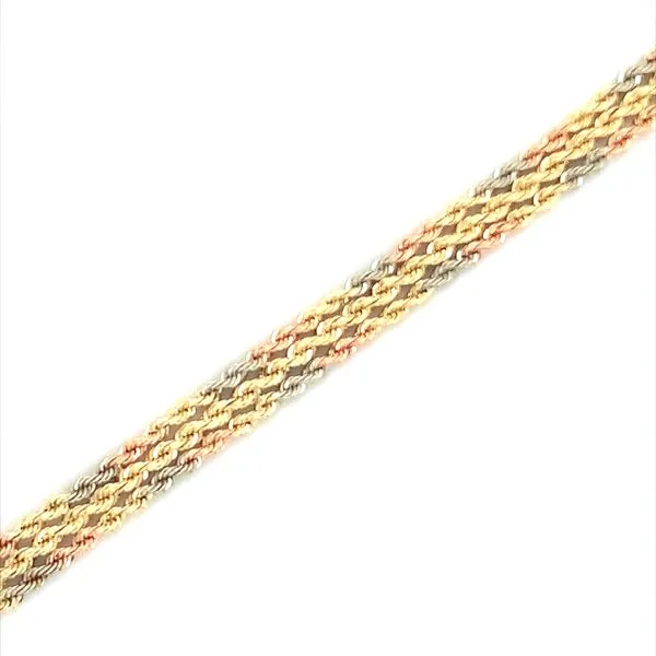 TRI-COLOR DIAMOND CUT TRIPPLE ROPE BRACELET Lester Martin Dresher, PA