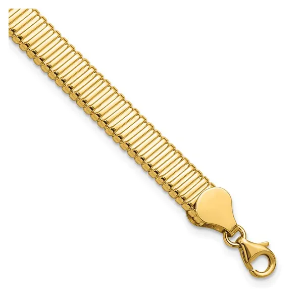 7.5\ 14KT YELLOW GOLD POLISHED RIDGE BRACELET