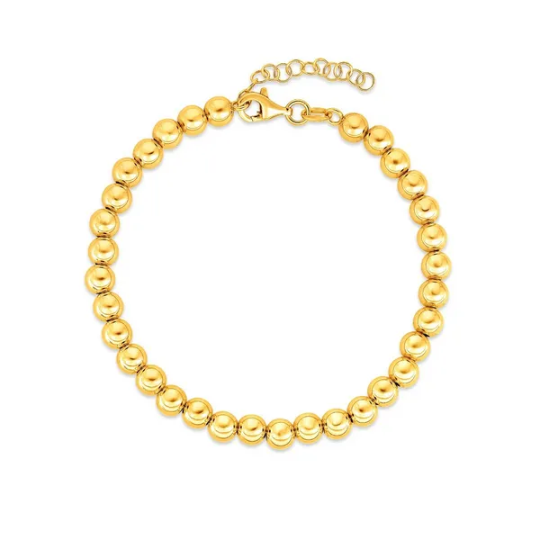 14K GOLD 5MM BEAD POLISHED BEAD BRACELET Lester Martin Dresher, PA