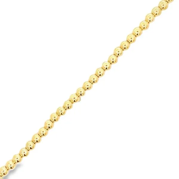 14K YELLOW GOLD 3MM POLISHED BEAD BRACELET Lester Martin Dresher, PA