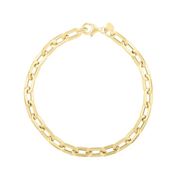 7.5\14K GOLD FLAT PAPERCLIP BRACELET