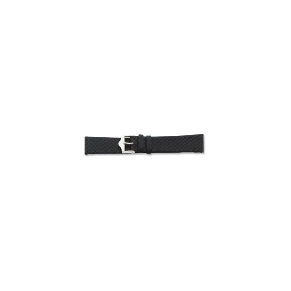 10MM FLAT BLACK LIZARD GRAIN LEATHER SILVER-TONE BUCKLE WATCH BAND Image 2 Lester Martin Dresher, PA