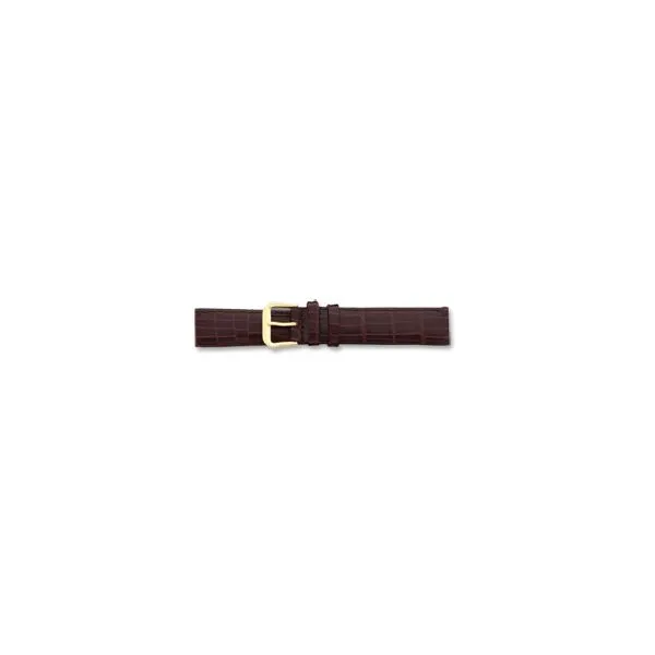 18MM BROWN WILD ALLIGATOR GOLD-TONE BUCKLE WATCH BAND Lester Martin Dresher, PA