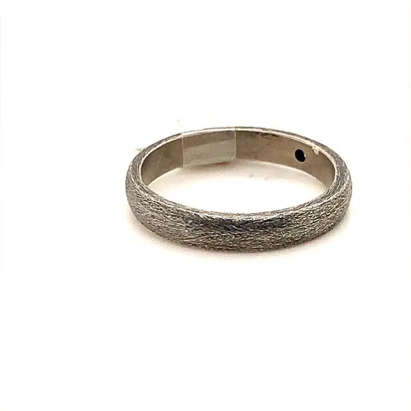 BLACK SILVER RING WITH SINGLE DIAMOND Image 2 Lester Martin Dresher, PA