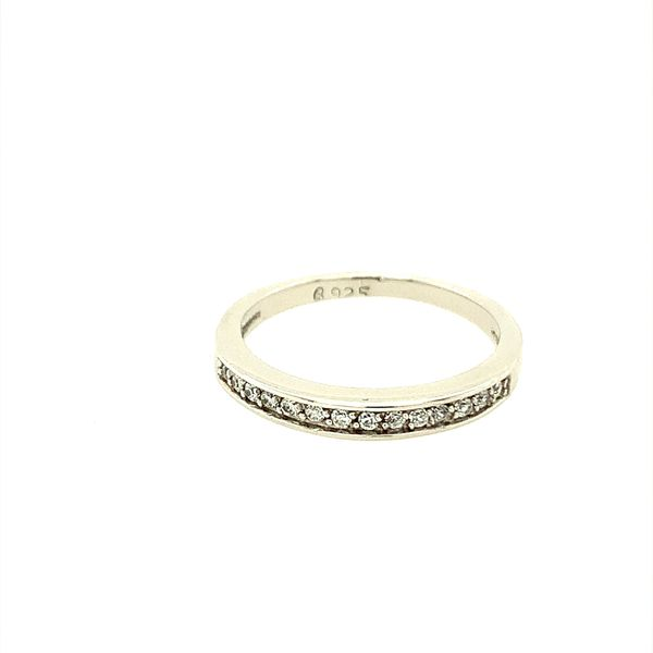 0.13CT CZ SAMPLE STERLING SILVER CHANNEL SET BAND Lester Martin Dresher, PA