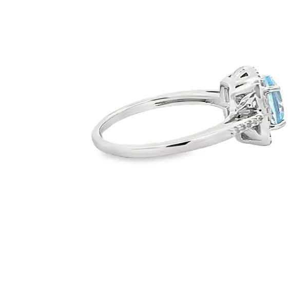 1.52CT BLUE TOPAZ RING WITHA  WHITE TOPAZ HALO Image 2 Lester Martin Dresher, PA