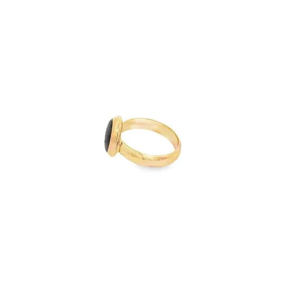 LABRODORITE YELLOW VERMEIL STERLING SILVER BEZEL SET RING Image 2 Lester Martin Dresher, PA