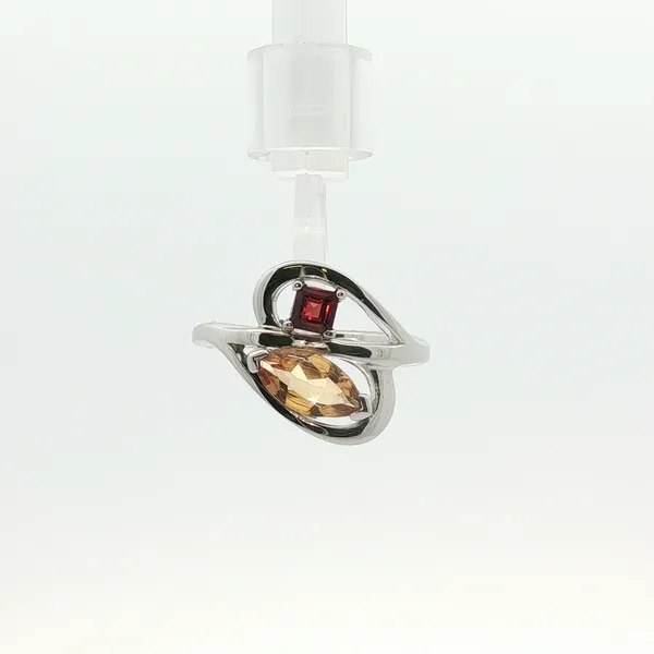 1.20CTW GOLDEN CITRINE AND GARNET FREEFORM RING Lester Martin Dresher, PA