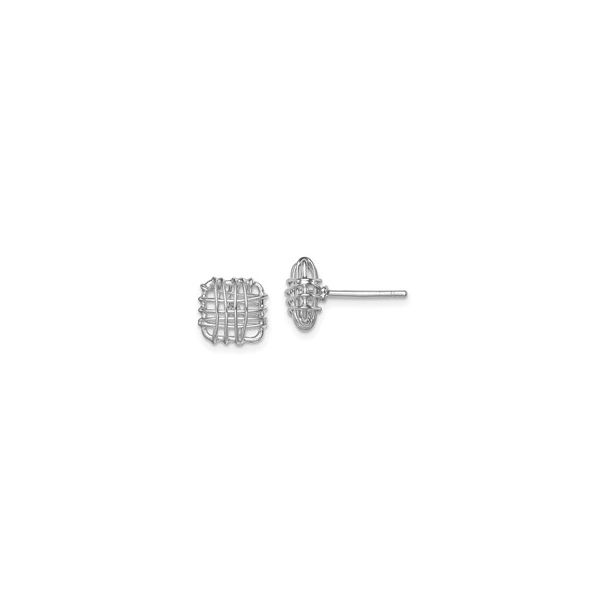 SQUARE WRAPPED WIRE POST EARRINGS Lester Martin Dresher, PA