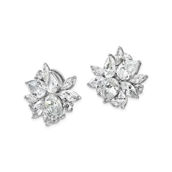 CZ CLUSTER EARRINGS Image 2 Lester Martin Dresher, PA