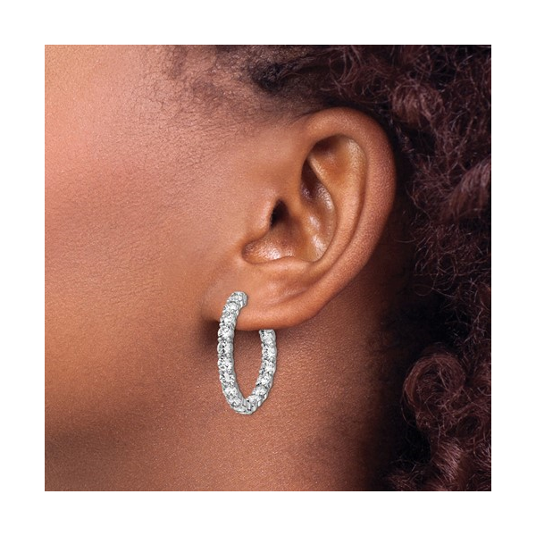 CZ IN AND OUT HOOP EARRINGS Image 2 Lester Martin Dresher, PA
