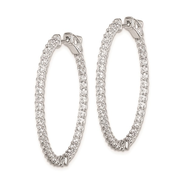 CZ OVAL IN AND OUT HOOP EARRINGS Image 2 Lester Martin Dresher, PA