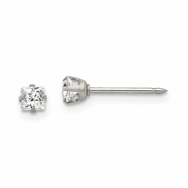 CZ STAINLESS STEEL POST PIERCING EARRINGS Lester Martin Dresher, PA