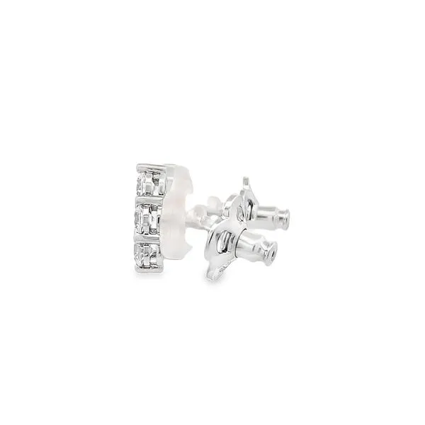 1.02CTW 3 STONE CURVED BAR STUD EARRINGS Image 2 Lester Martin Dresher, PA