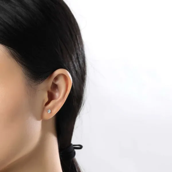 0.50CTW THREE PRONG MARTINI STUD EARRINGS Image 2 Lester Martin Dresher, PA