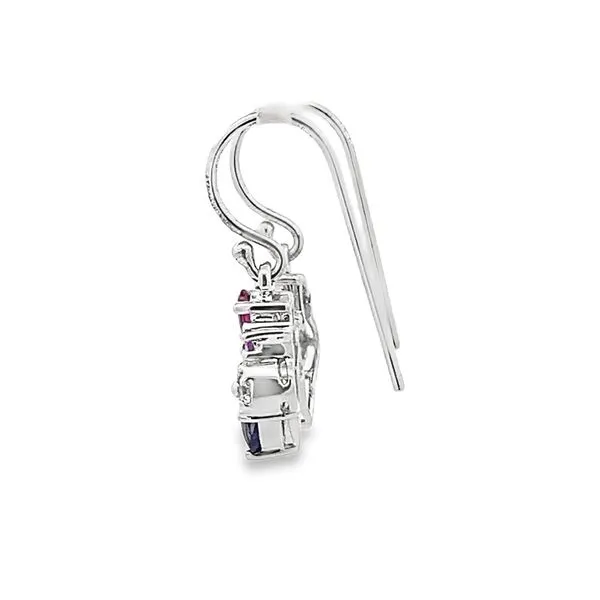 3.37CTW MULTI-COLOR AND MULTI-SHAPE AMETHYST AND WHITE TOPAZ CLUSTER DROP EARRINGS Image 2 Lester Martin Dresher, PA