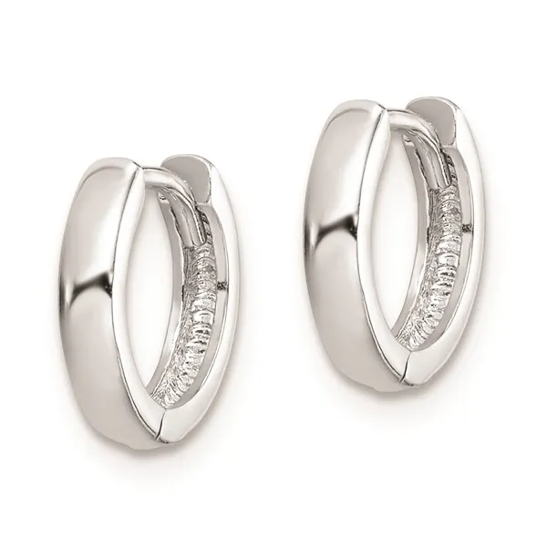 Silver hinged hoop earrings 10mm top