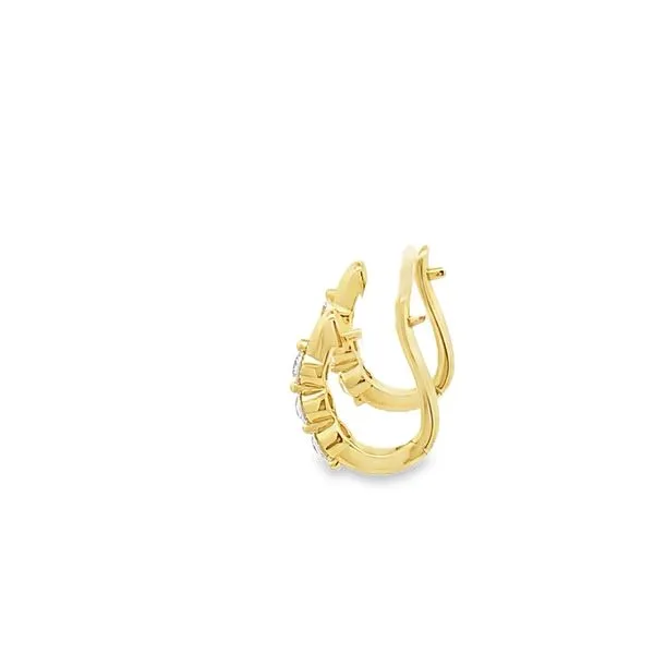 0.66CTW THREE STONE HUGGIE EARRINGS