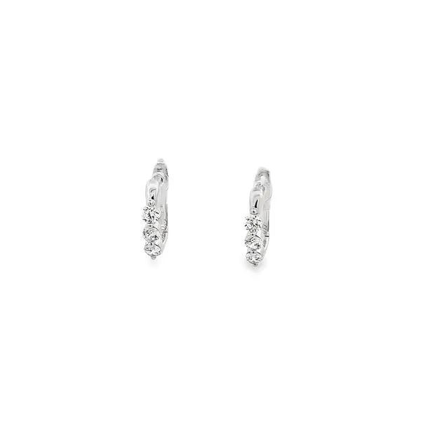 0.66CTW THREE STONE HUGGIE EARRINGS