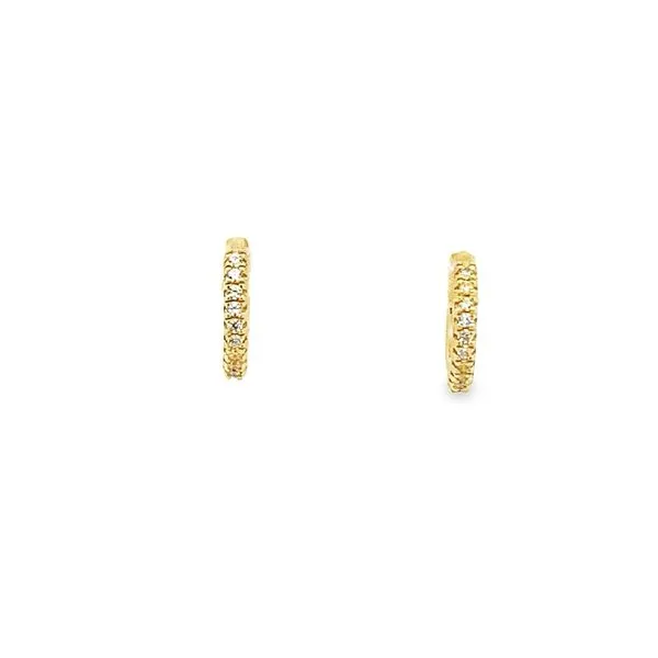 0.20CTW 11MM PAVE HUGGIE  EARRINGS