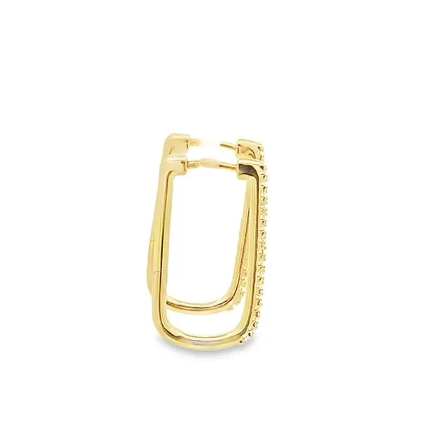0.32CTW RECTANGULAR PAVE HOOP EARRINGS