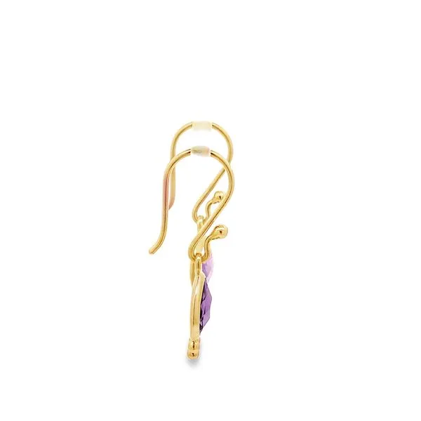 AMETHYST STERLING SILVER YELLOW GOLD VERMEIL DROP EARRINGS