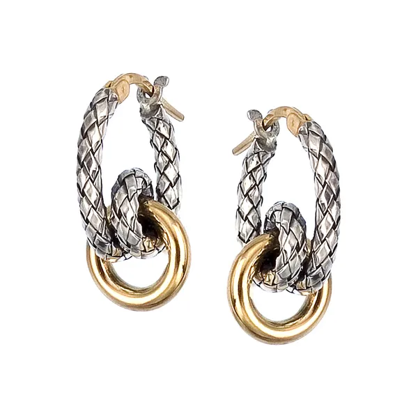 18K/SS TRAVERSA 24X15MM LOOPY HOOP EARRINGS