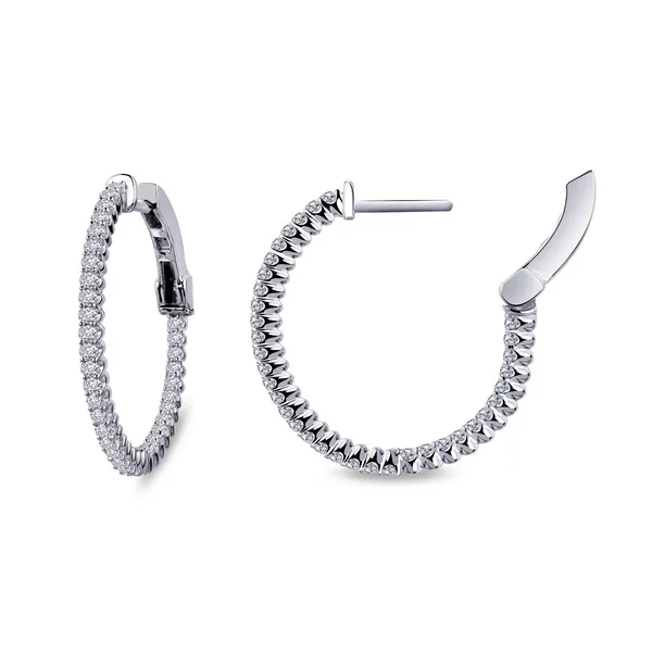 1.08CTW 20MM INSIDE- OUT HINGED HOOP EARRINGS Lester Martin Dresher, PA