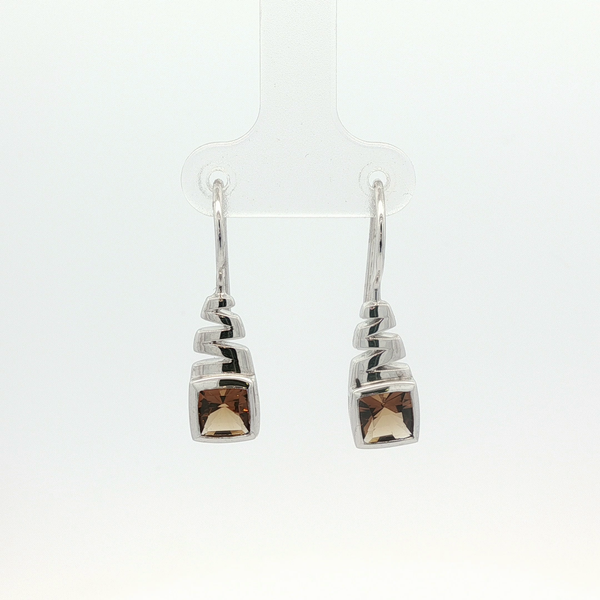 2.10CT CITRINE QUARTZ BEZEL SET EARRINGS Lester Martin Dresher, PA