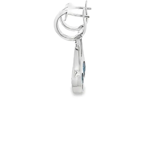 2.53CT TW BLUE TOPAZ BEZEL SET DROP EARRINGS Image 2 Lester Martin Dresher, PA