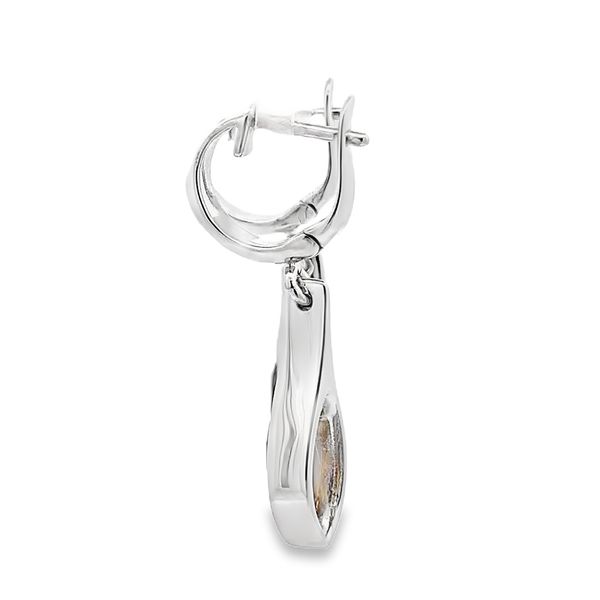 2.CTW  COGNAC QUARTZ BEZEL SET MARQUIS DROP EARRINGS Image 2 Lester Martin Dresher, PA