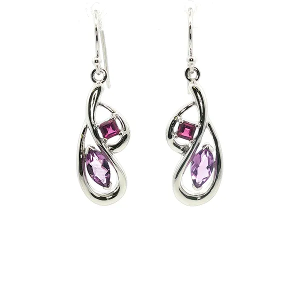 1.37CTW AMETHYST AND RHODALITE GARNET EARRINGS Lester Martin Dresher, PA