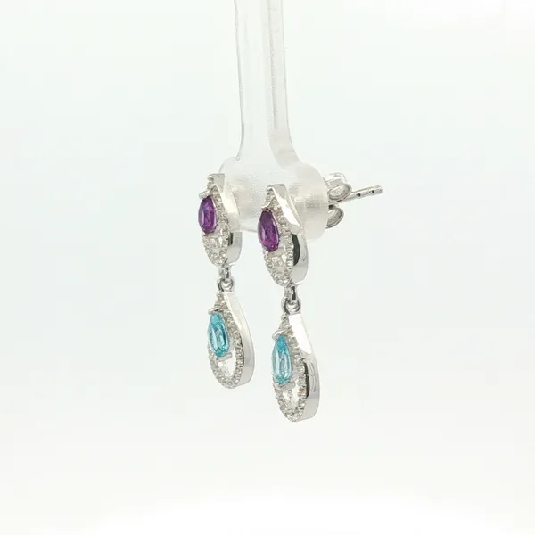0.24CTW AMETHYST AND 0.4CTW BLUE TOPAZ  EARRINGS WITH  0.30CTW WHITE TOPAZ ACCENTS Image 2 Lester Martin Dresher, PA