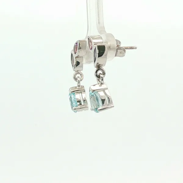 2.29CT TW BLUE TOPAZ THREE STONE EARRINGS Image 2 Lester Martin Dresher, PA
