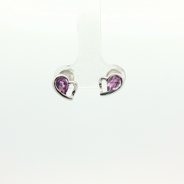 1.00CT TW AMETHYST HEART EARRINGS Lester Martin Dresher, PA