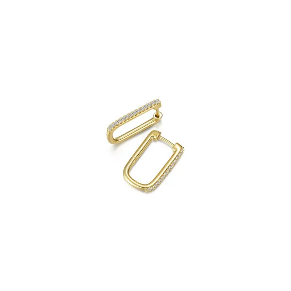 0.22CTW RECTANGULAR PAVE HOOP EARRING Image 2 Lester Martin Dresher, PA