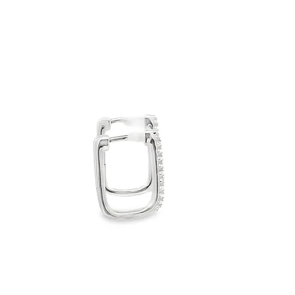 0.22CTW RECTANGLE PAVE HOOP EARRINGS Image 2 Lester Martin Dresher, PA