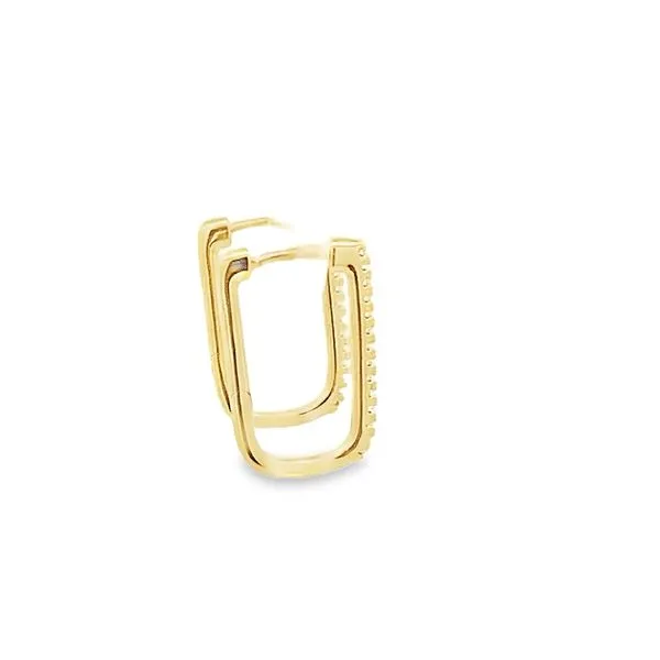 0.28CTW RECTANGULAR PAVE HOOP EARRINGS Image 2 Lester Martin Dresher, PA