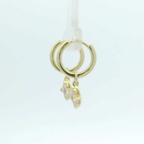 0.400.40CTW HANGING FLOWER HUGGIE EARRINGS SET IN STERLING SILVER BONDED WITH PLATIMUM Image 2 Lester Martin Dresher, PA