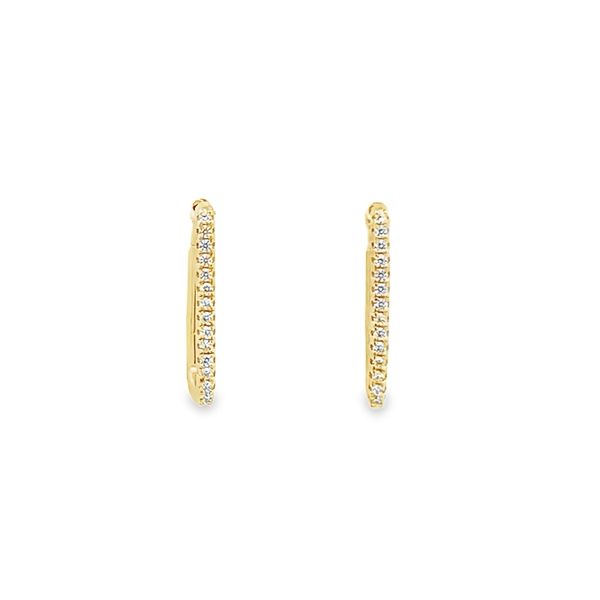 0.28CTW RECTANGULAR PAVE HOOP EARRINGS Image 3 Lester Martin Dresher, PA
