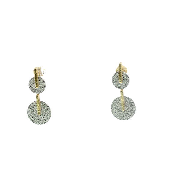 RHODIUM PLATED STERLING SILVER AND 18K YELLOW GOLD VERMEIL EARRINGS Image 2 Lester Martin Dresher, PA